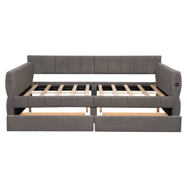 Upholstered Platform Bed With USB Charging Upholstered Platform Bed With USB Charging