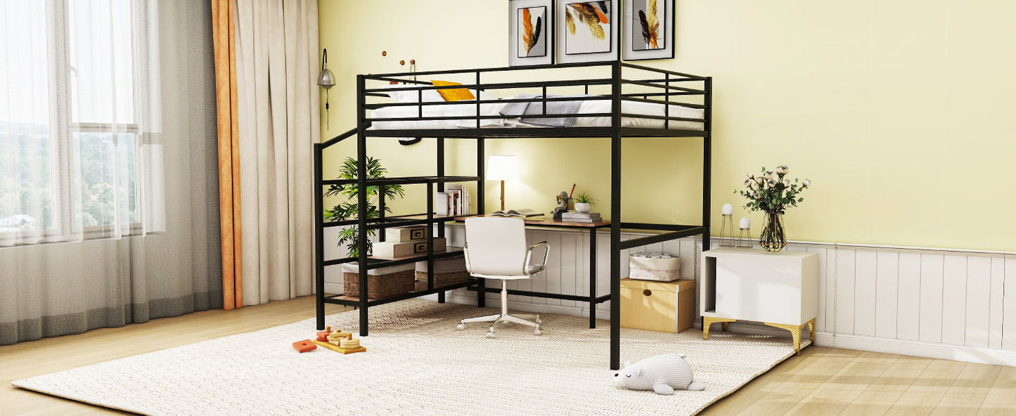 Loft Bed With Desk And Lateral Storage Ladder - The Sleep Loft - Online Mattress Showroom NYC