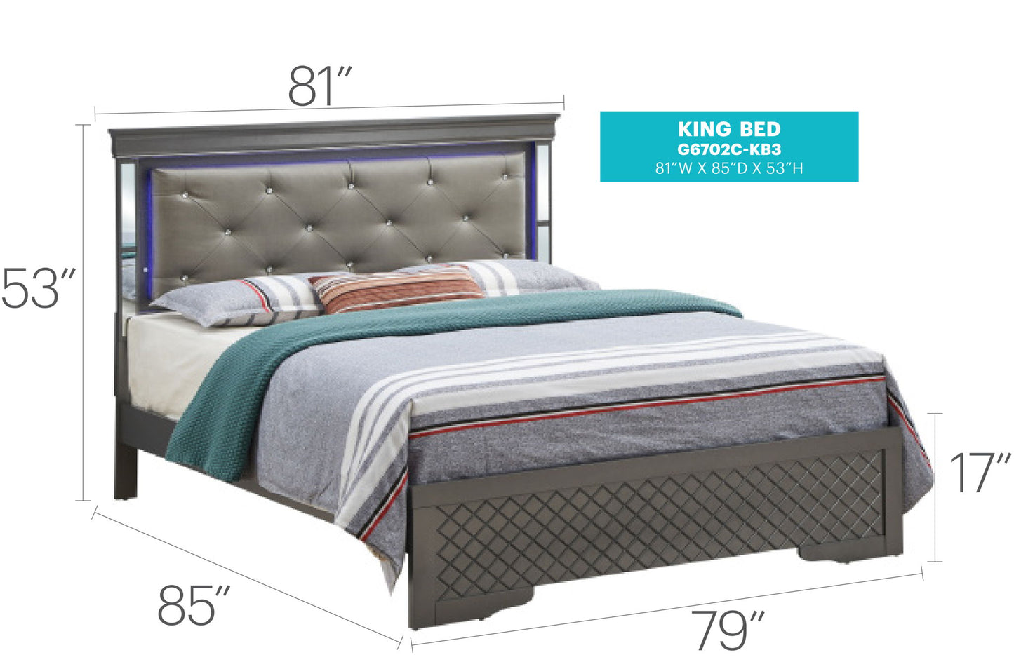 Bed With LED Light Accents Headboard - The Sleep Loft - Online Mattress Showroom NYC