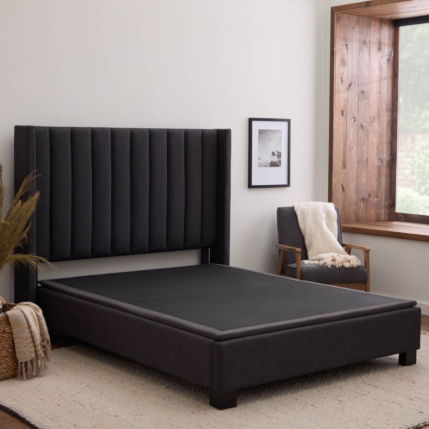 Highrise - Thin Deck Upholstered Platform Bed Frame - The Sleep Loft - Online Mattress Showroom NYC