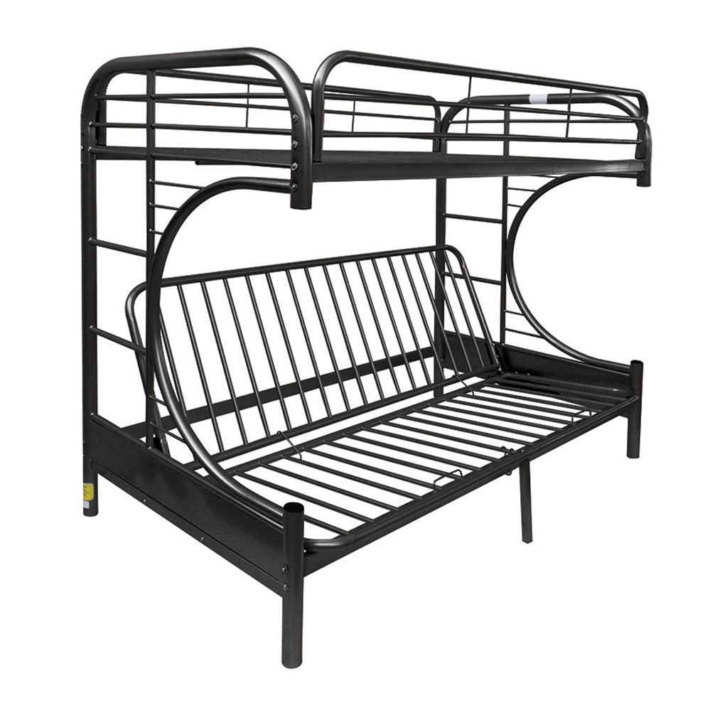 Eclipse - Twin Long Queen Futon Bunk Bed - Black - The Sleep Loft - Online Mattress Showroom NYC