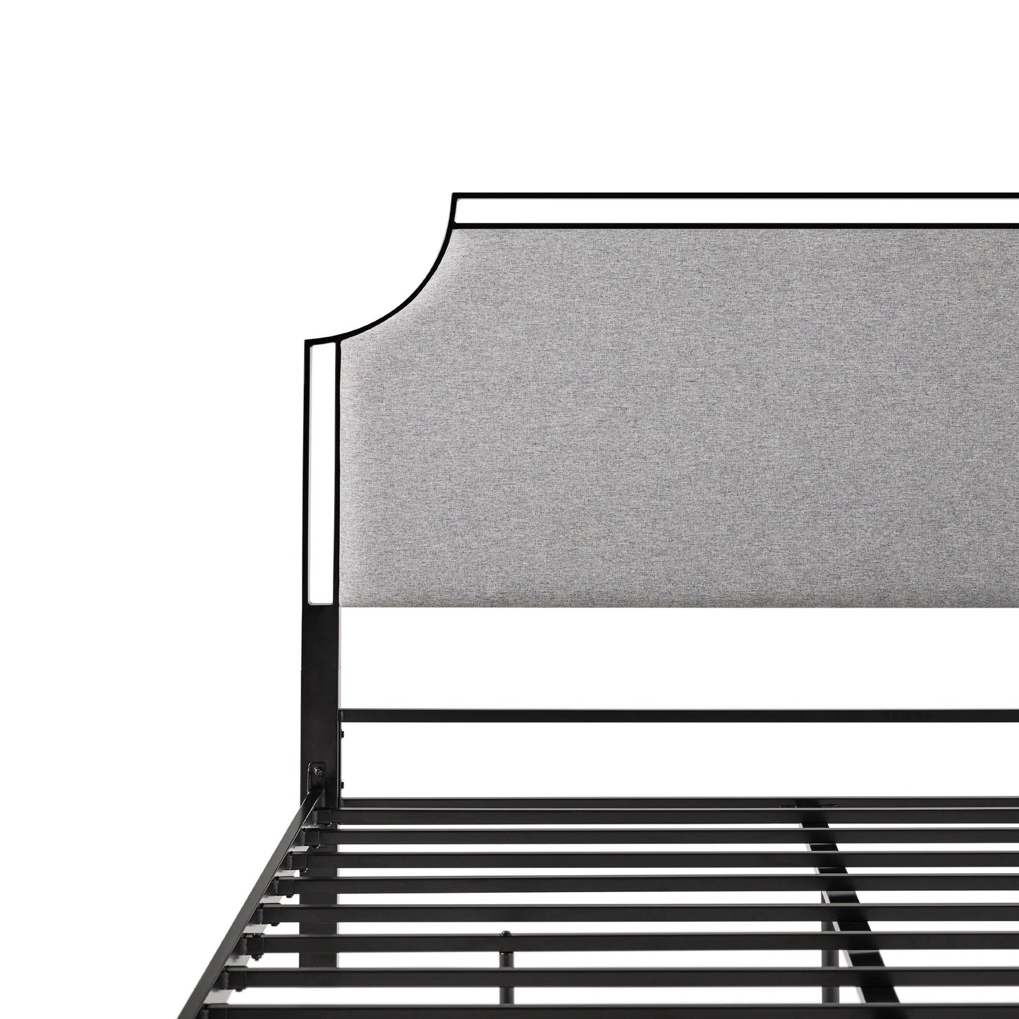 Daybreak - Queen Bed Frame Upholstered Metal - Gray