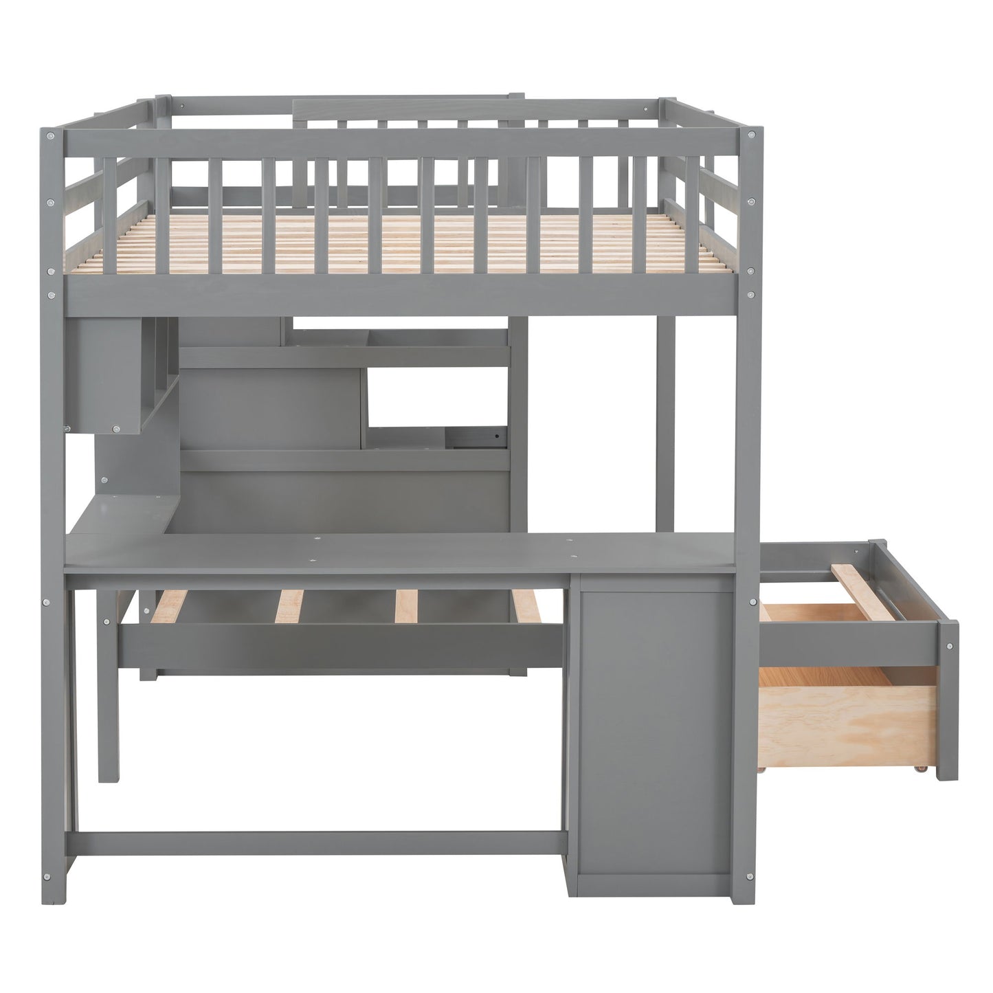 Bunk Bed With Desk, Drawers And Shelves - The Sleep Loft - Online Mattress Showroom NYC