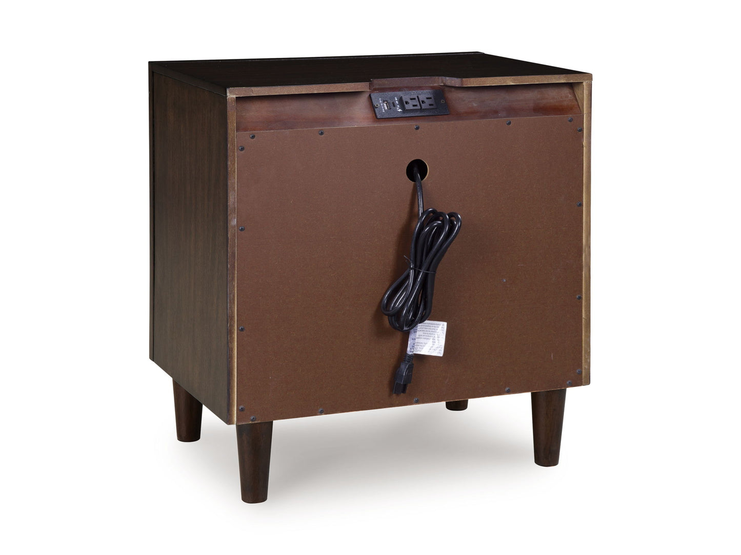 Dantenton - Two Drawer Night Stand - Merlot - The Sleep Loft - Online Mattress Showroom NYC