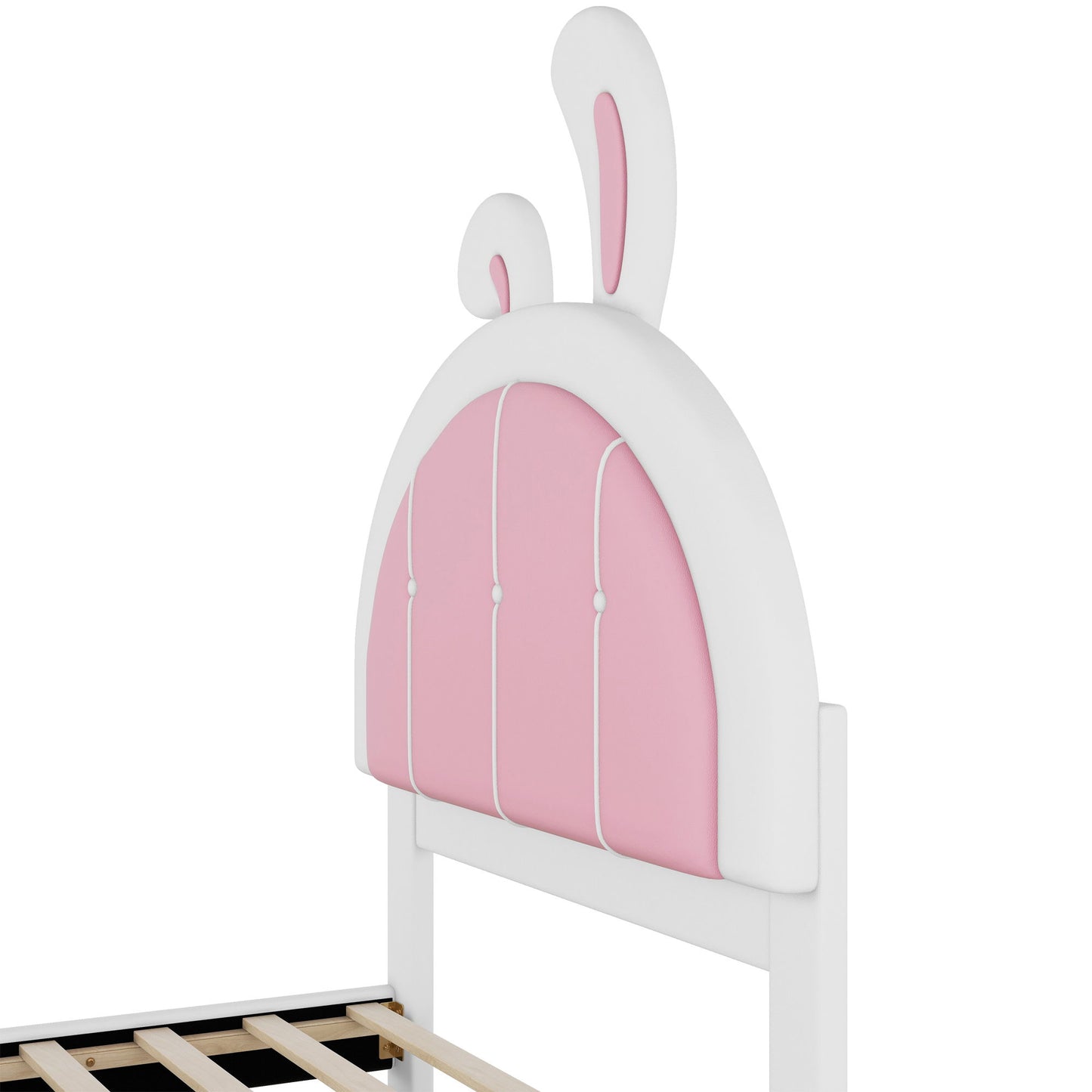 Upholstered Platform Bed With Rabbit Shaped Headboard - The Sleep Loft - Online Mattress Showroom NYC