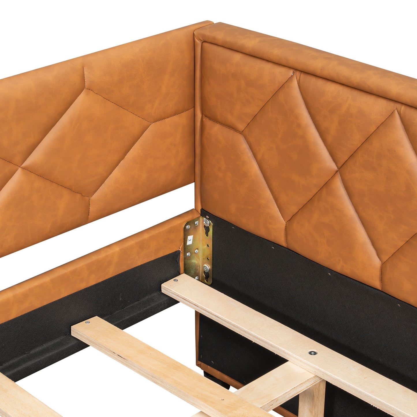 Upholstered Full Long Daybed With Trundle And LED Armrests - Brown - The Sleep Loft - Online Mattress Showroom NYC