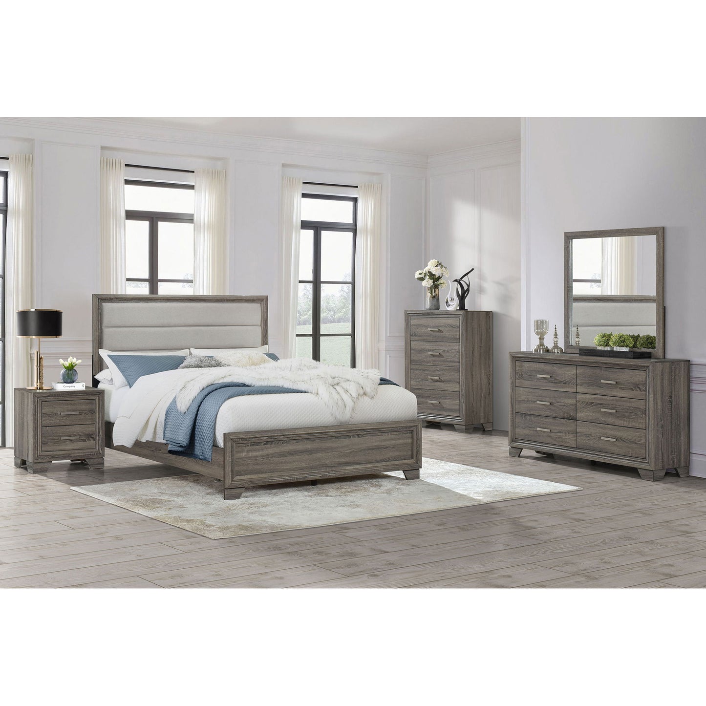 Funston - Queen Bed With Headboard - Brown Oak - The Sleep Loft - Online Mattress Showroom NYC