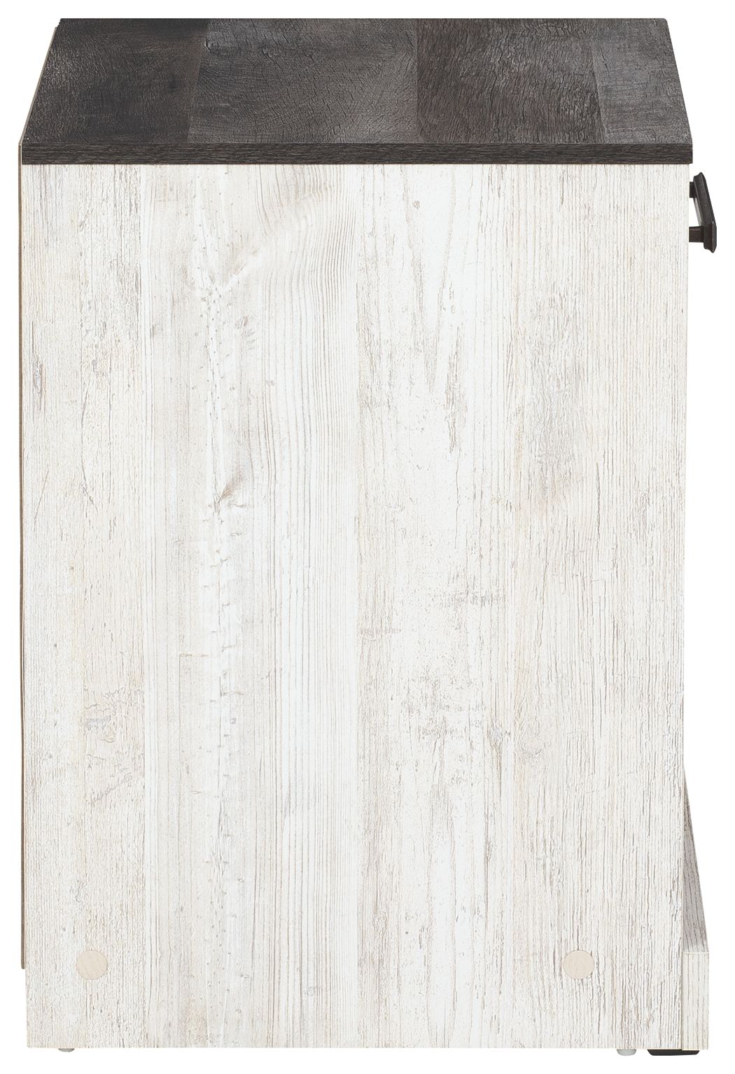 Shawburn - One Drawer Night Stand - Whitewash / Charcoal Gray - The Sleep Loft - Online Mattress Showroom NYC