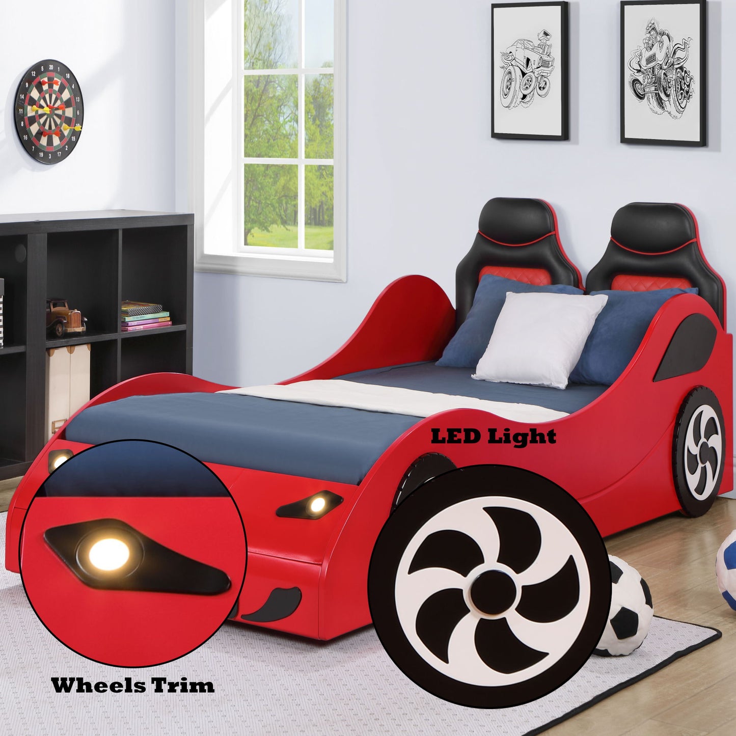 Colen - Twin Car Bed With LED - The Sleep Loft - Online Mattress Showroom NYC