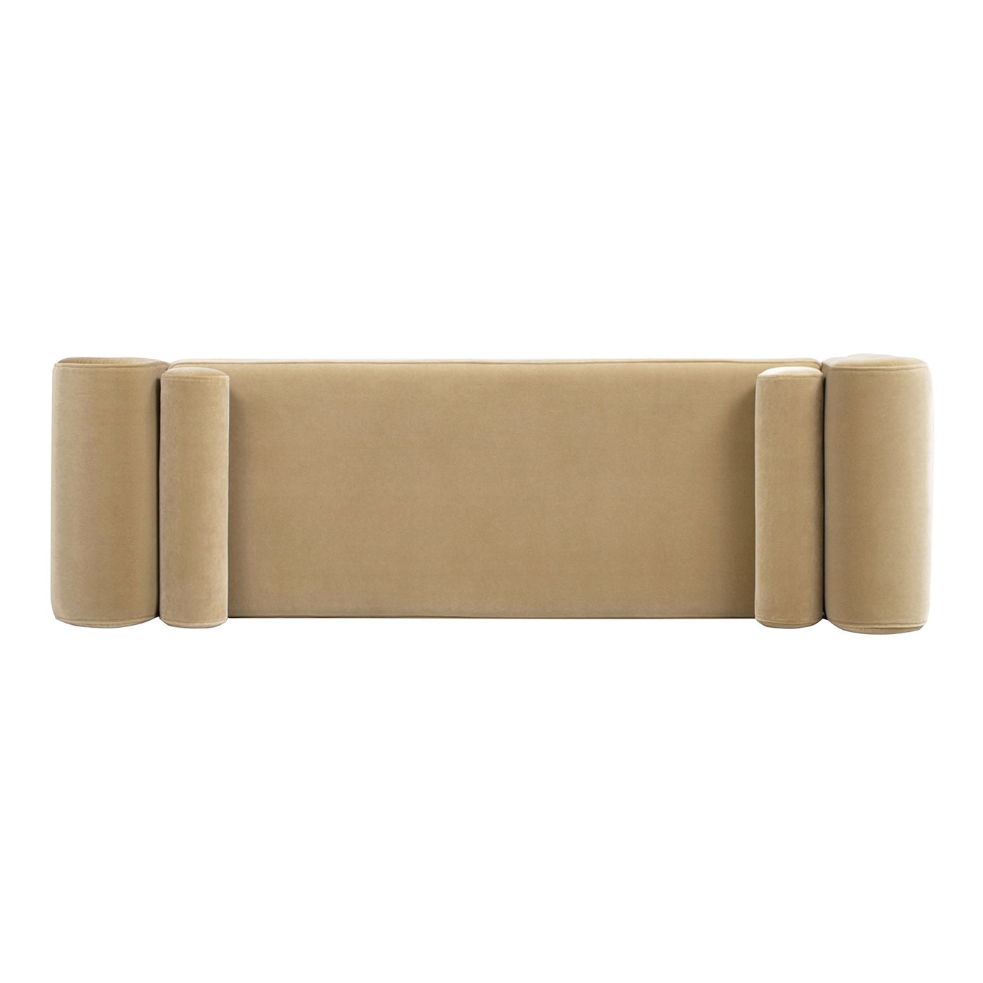 Mason - Arched Arm Bench With Bolster Pillows - Camel Brown Beige - The Sleep Loft - Online Mattress Showroom NYC