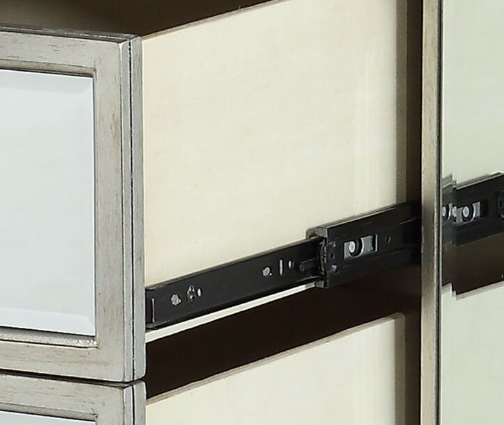 Varian - Mirrored Nightstand - Silver - The Sleep Loft - Online Mattress Showroom NYC