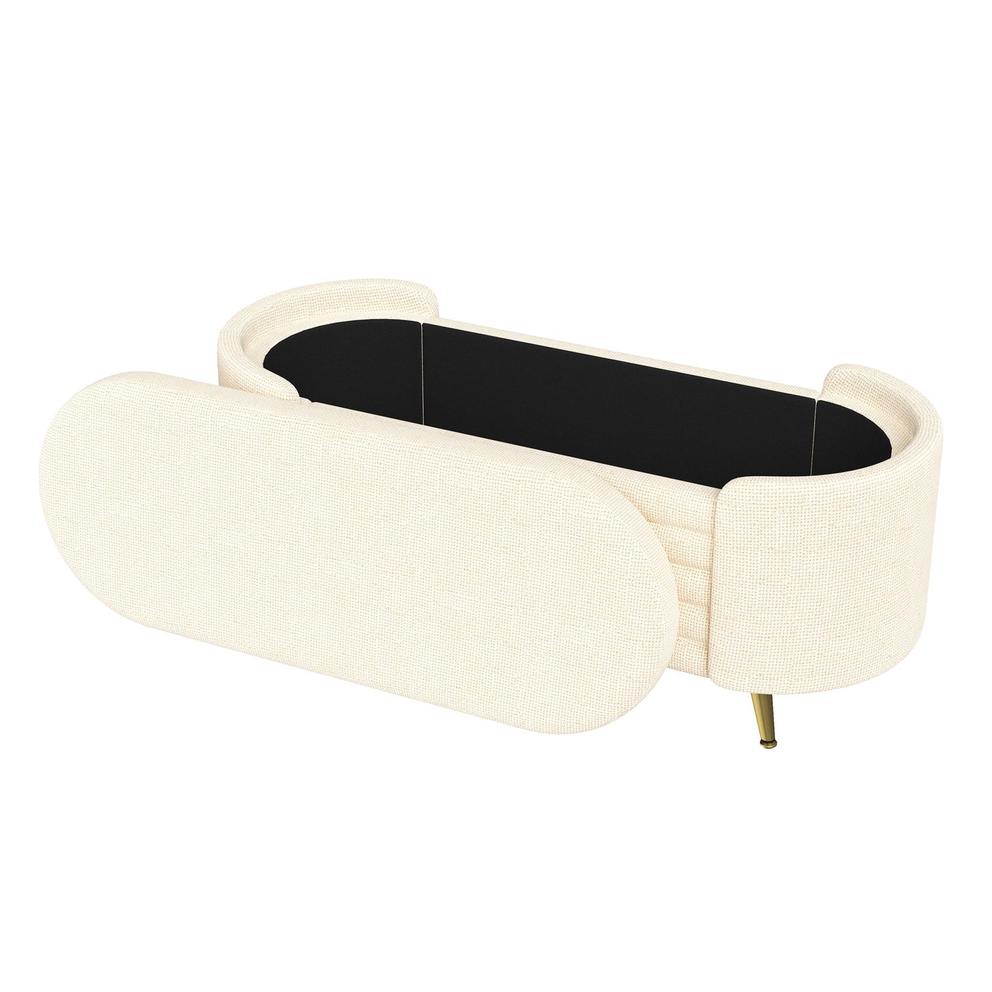 Modern Oval Storage Ottoman With Upholstery - The Sleep Loft - Online Mattress Showroom NYC
