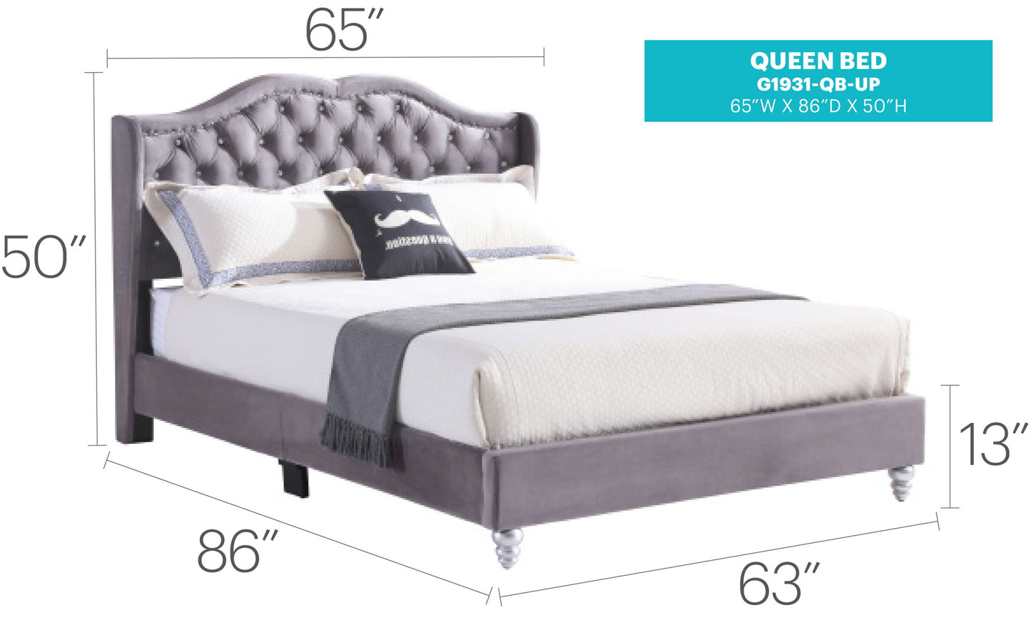 Upholstered Velvet Bed Transitional - The Sleep Loft - Online Mattress Showroom NYC