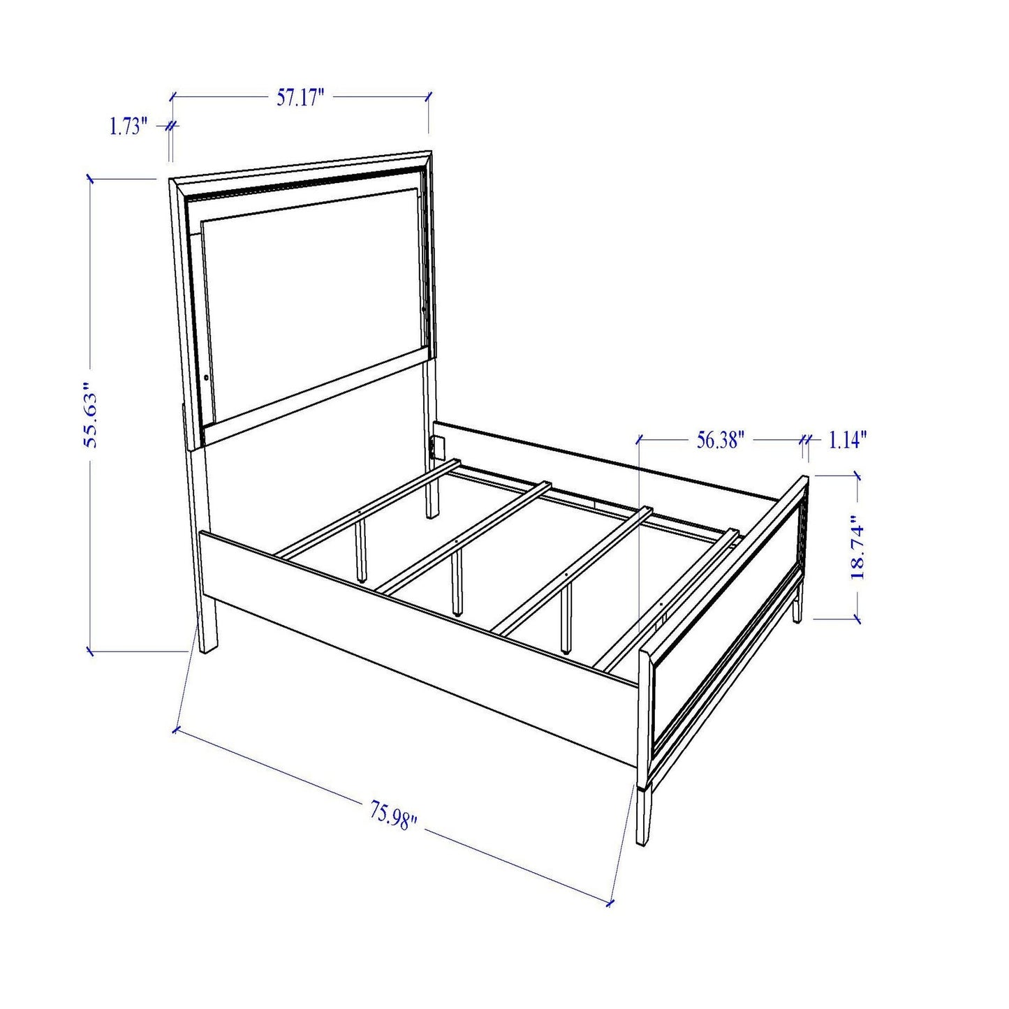 Almera - 5 Piece Bedroom Set With LED Lighting And Glitter Details - The Sleep Loft - Online Mattress Showroom NYC