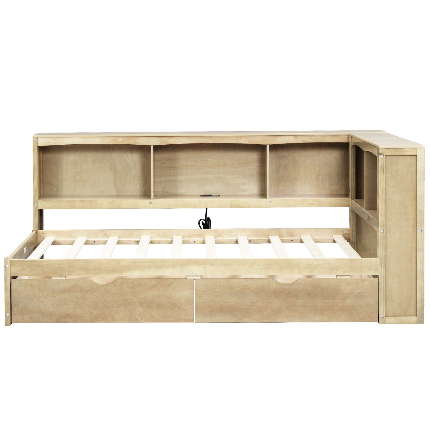 Daybed With 2 Storage Drawers, Storage Cabinets, USB Ports - The Sleep Loft - Online Mattress Showroom NYC