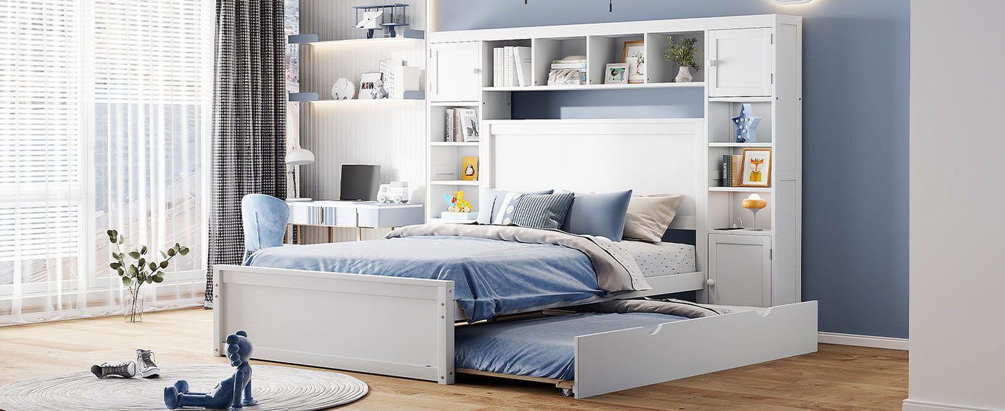 Bed With All In One Cabinet, Shelf And Sockets, Trundle - The Sleep Loft - Online Mattress Showroom NYC