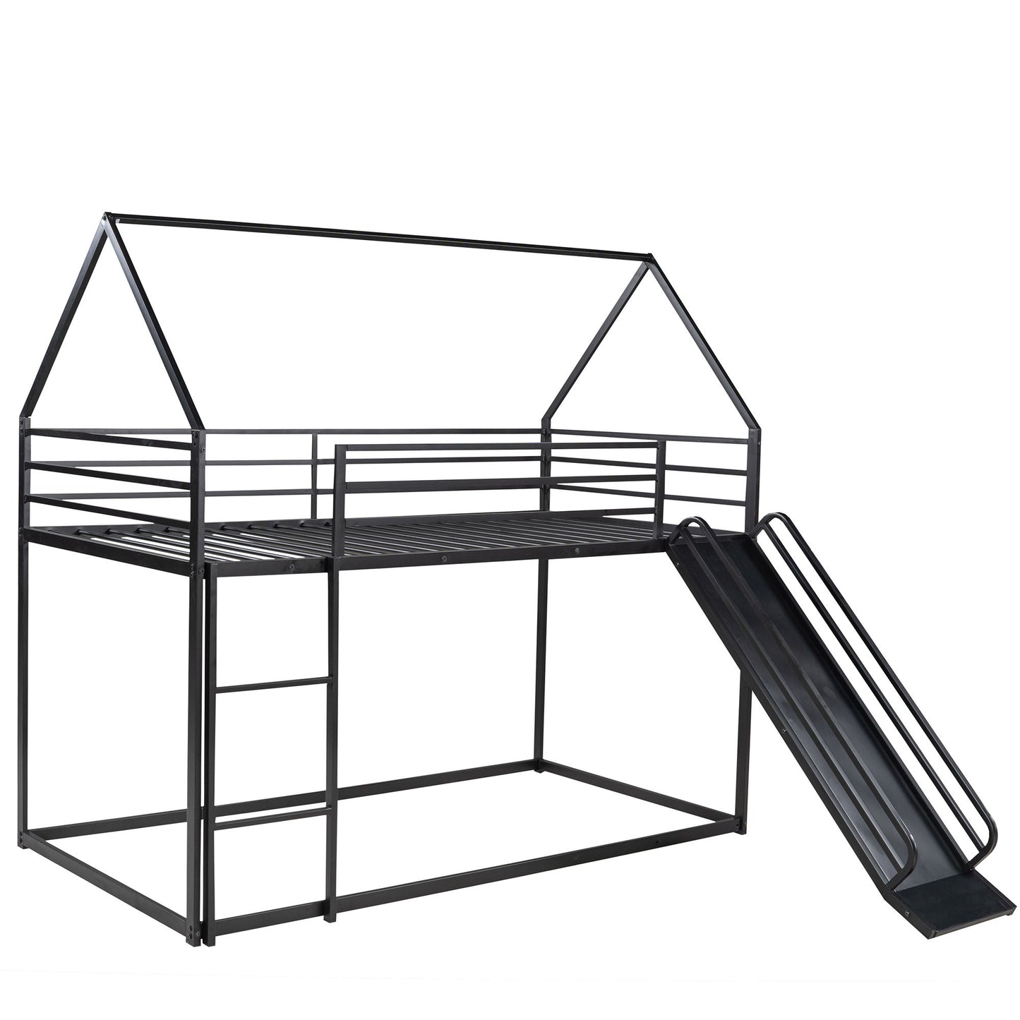Twin Over Twin House Bunk Bed With Ladder And Slide - The Sleep Loft - Online Mattress Showroom NYC