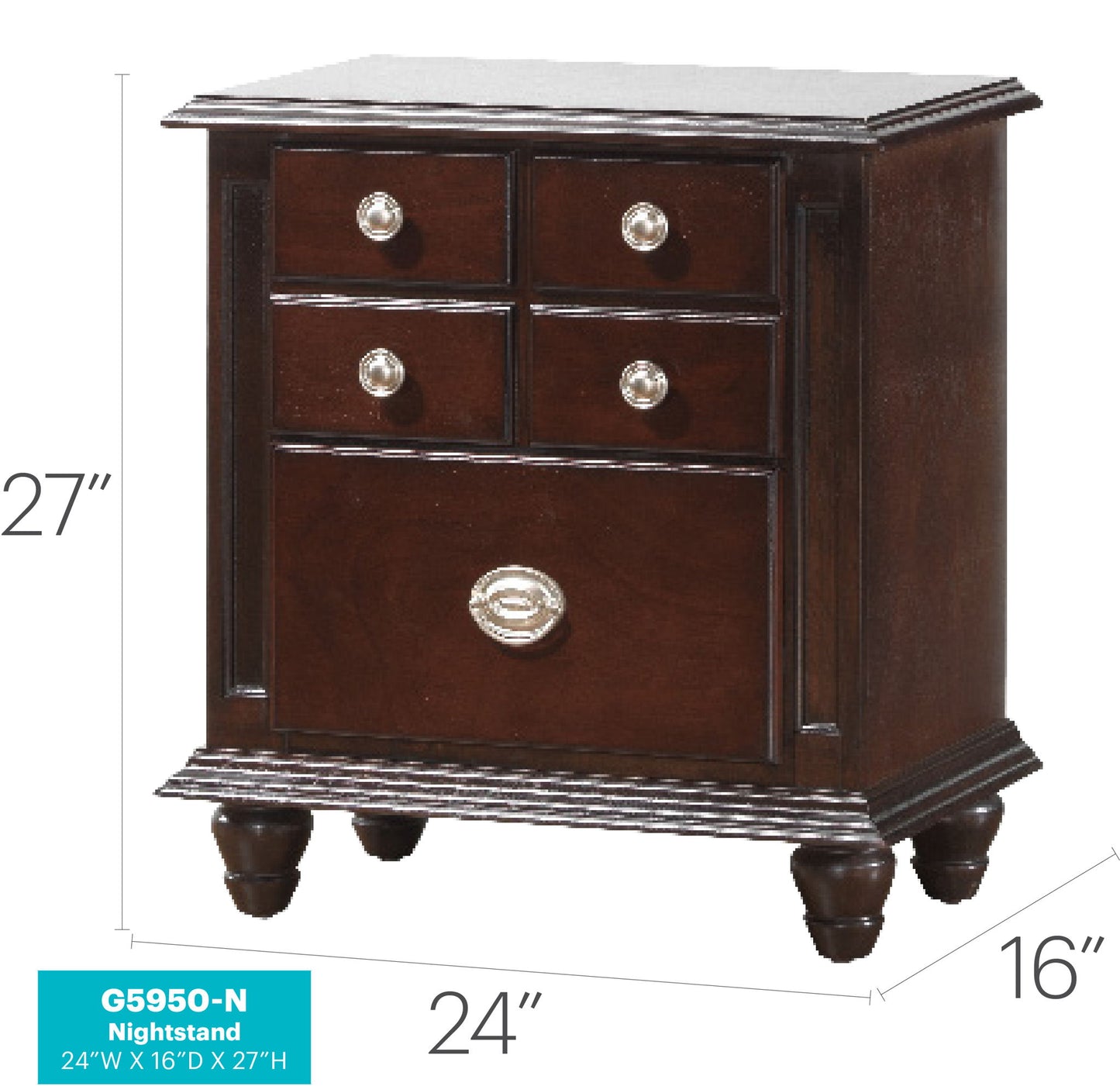 Summit - Nightstand - Cappuccino - The Sleep Loft - Online Mattress Showroom NYC