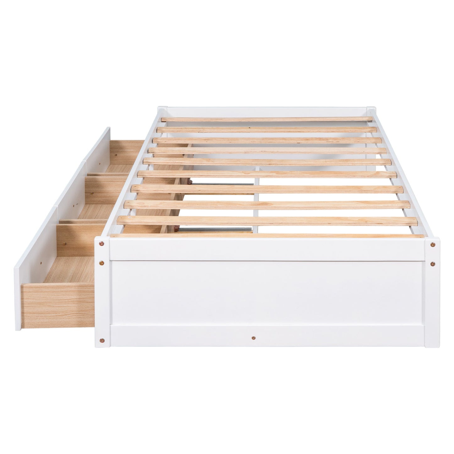 Twin Size Platform Storage Bed With 3 Drawers - White - The Sleep Loft - Online Mattress Showroom NYC