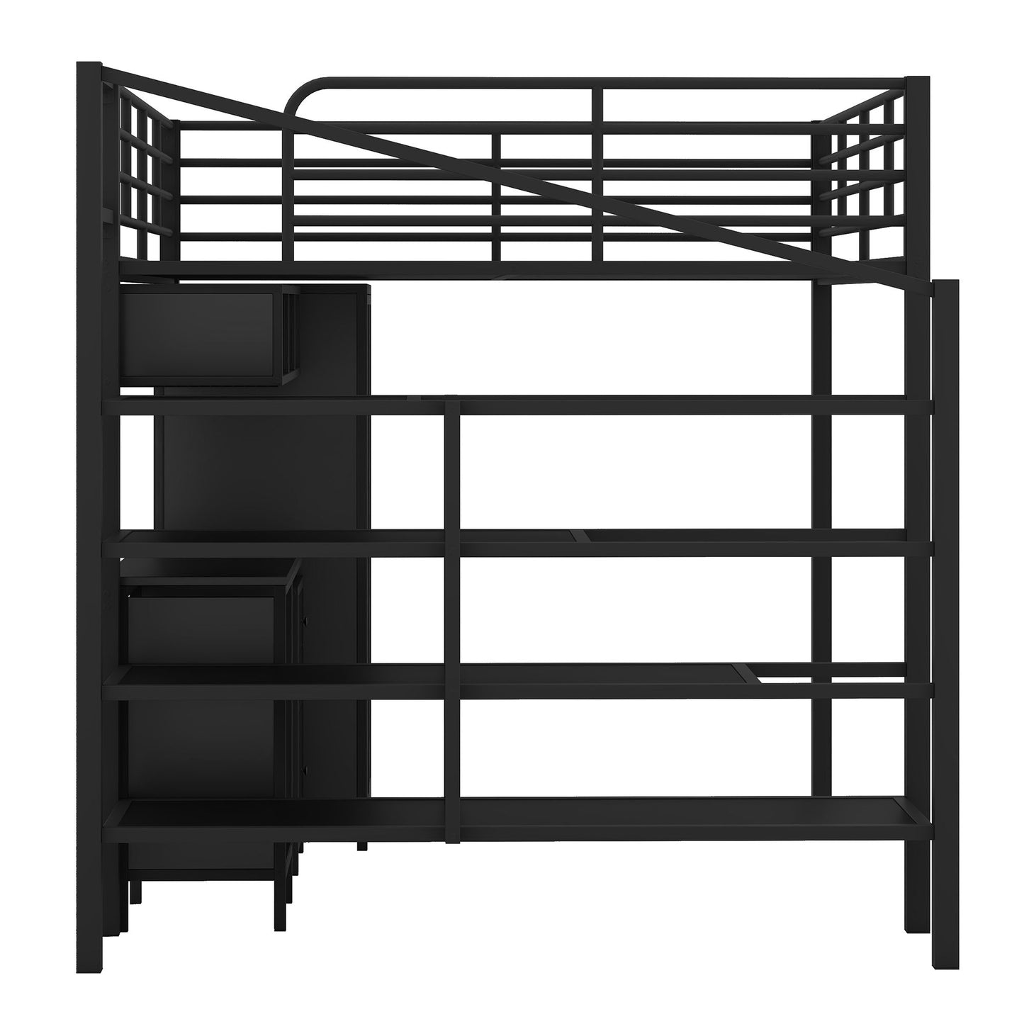 Full Size Loft Bed With Desk Set And Wardrobe - Black - The Sleep Loft - Online Mattress Showroom NYC