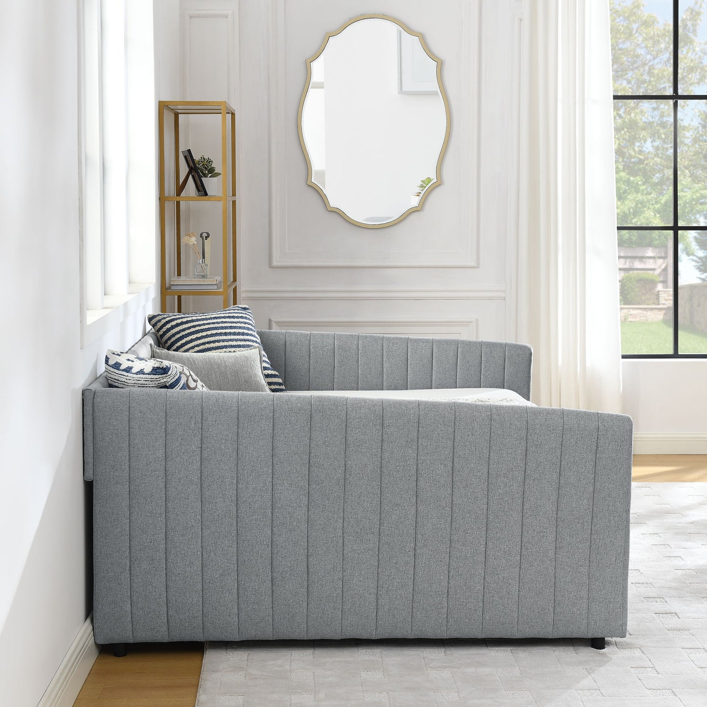 Upholstered Queen Daybed With 2 Drawers - The Sleep Loft - Online Mattress Showroom NYC