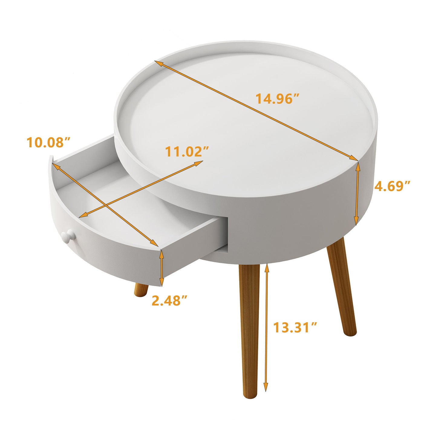 Nightstand With Storage Drawer, Bedside Table For Bedroom - White - The Sleep Loft - Online Mattress Showroom NYC