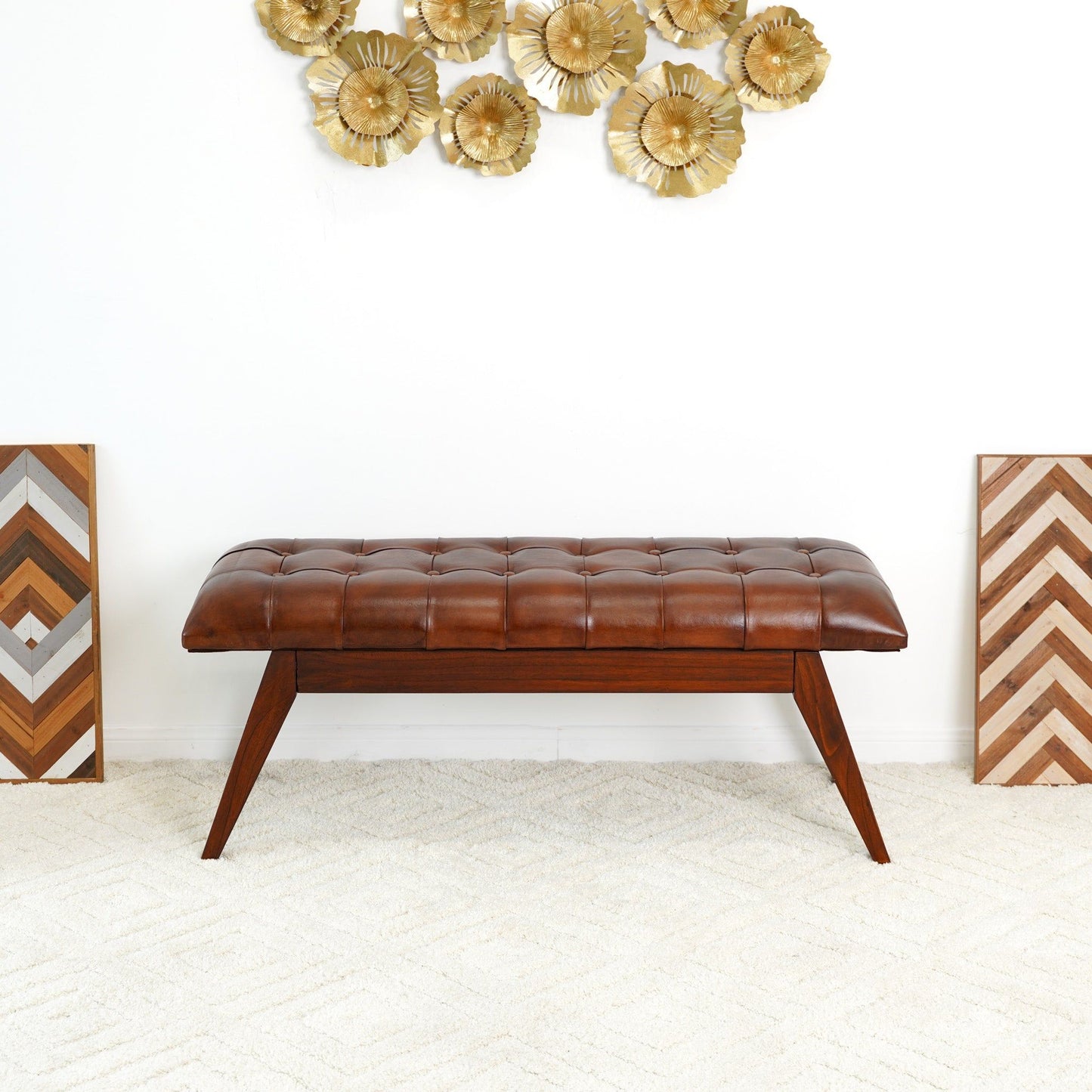 Maja - Bench - Cognac / Dark Brown - The Sleep Loft - Online Mattress Showroom NYC