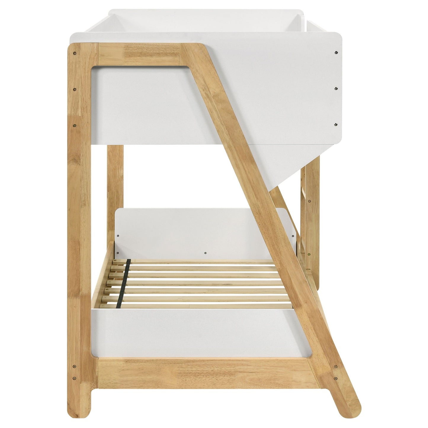 Fjord - Twin Over Twin Bunk Bed, Fits Standard Mattresses - White / Natural - The Sleep Loft - Online Mattress Showroom NYC