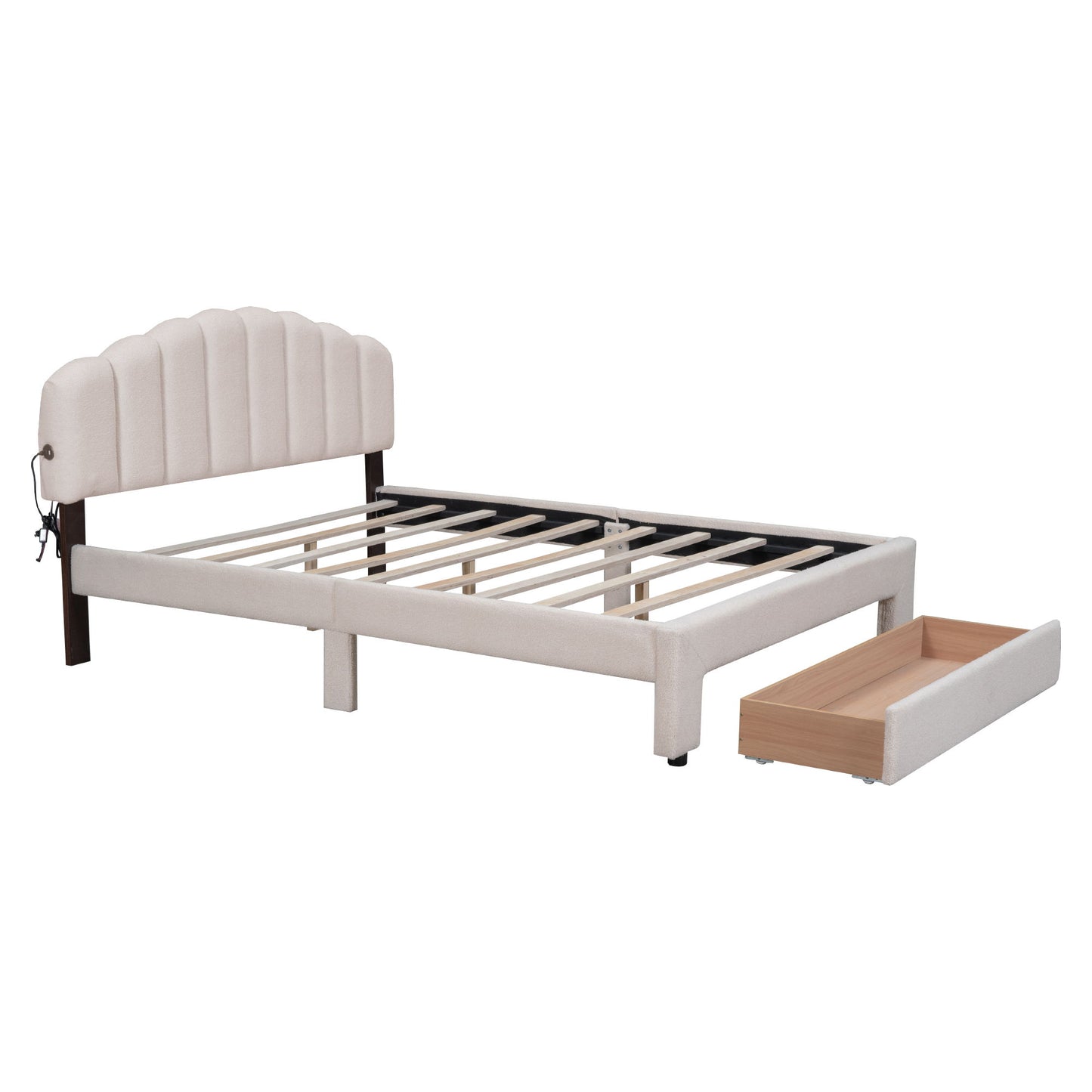 Upholstered Platform Bed With Drawer - The Sleep Loft - Online Mattress Showroom NYC