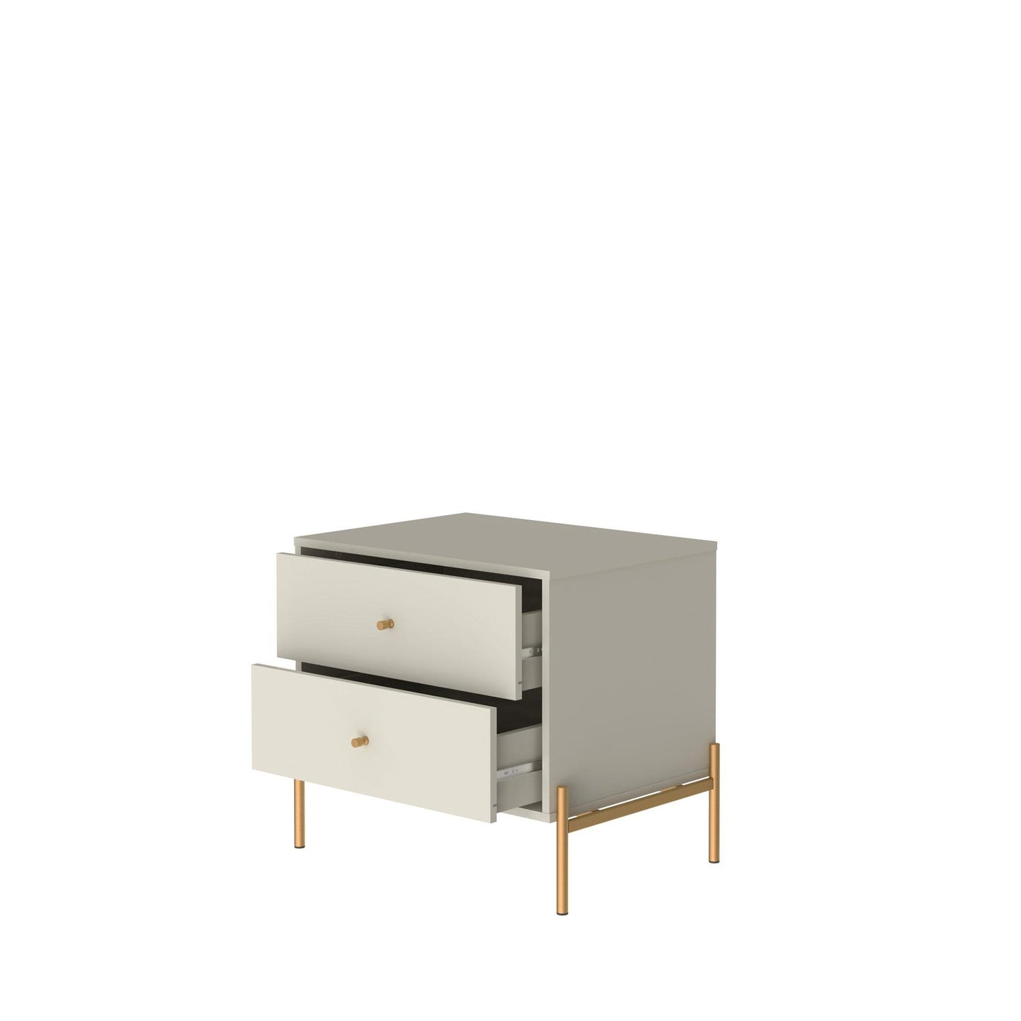 Jasper - Nightstand With 2 Drawers - Off White - The Sleep Loft - Online Mattress Showroom NYC