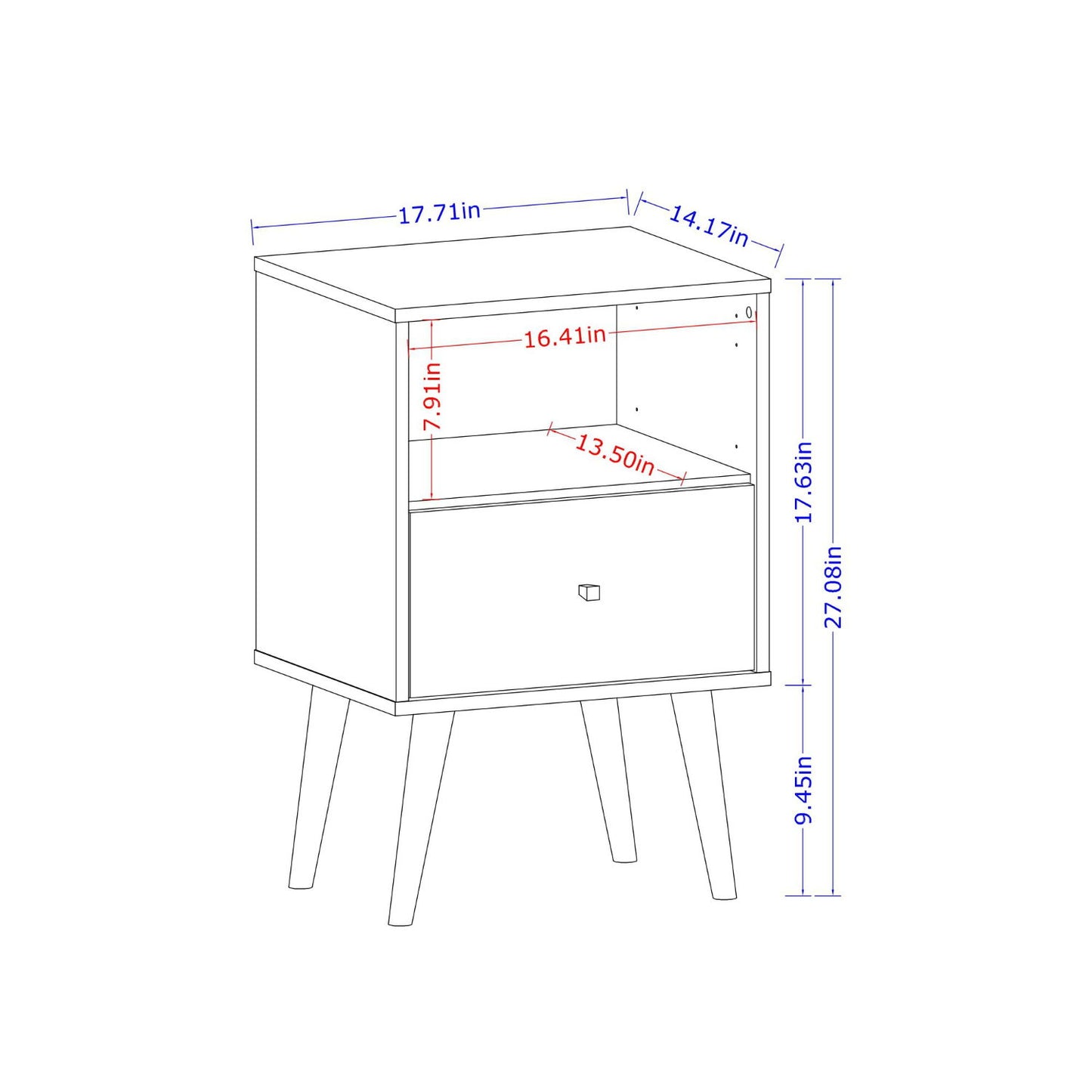 Liberty - Nightstand 1 Drawer - The Sleep Loft - Online Mattress Showroom NYC