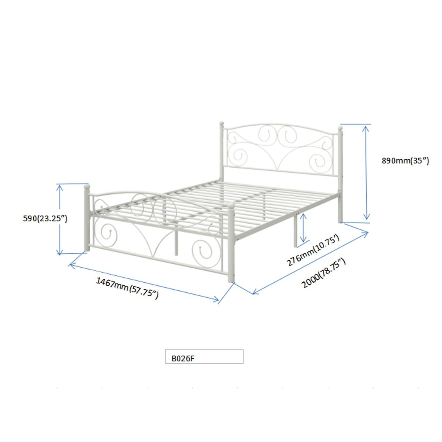 Full With Metal Frame Bed - White - The Sleep Loft - Online Mattress Showroom NYC