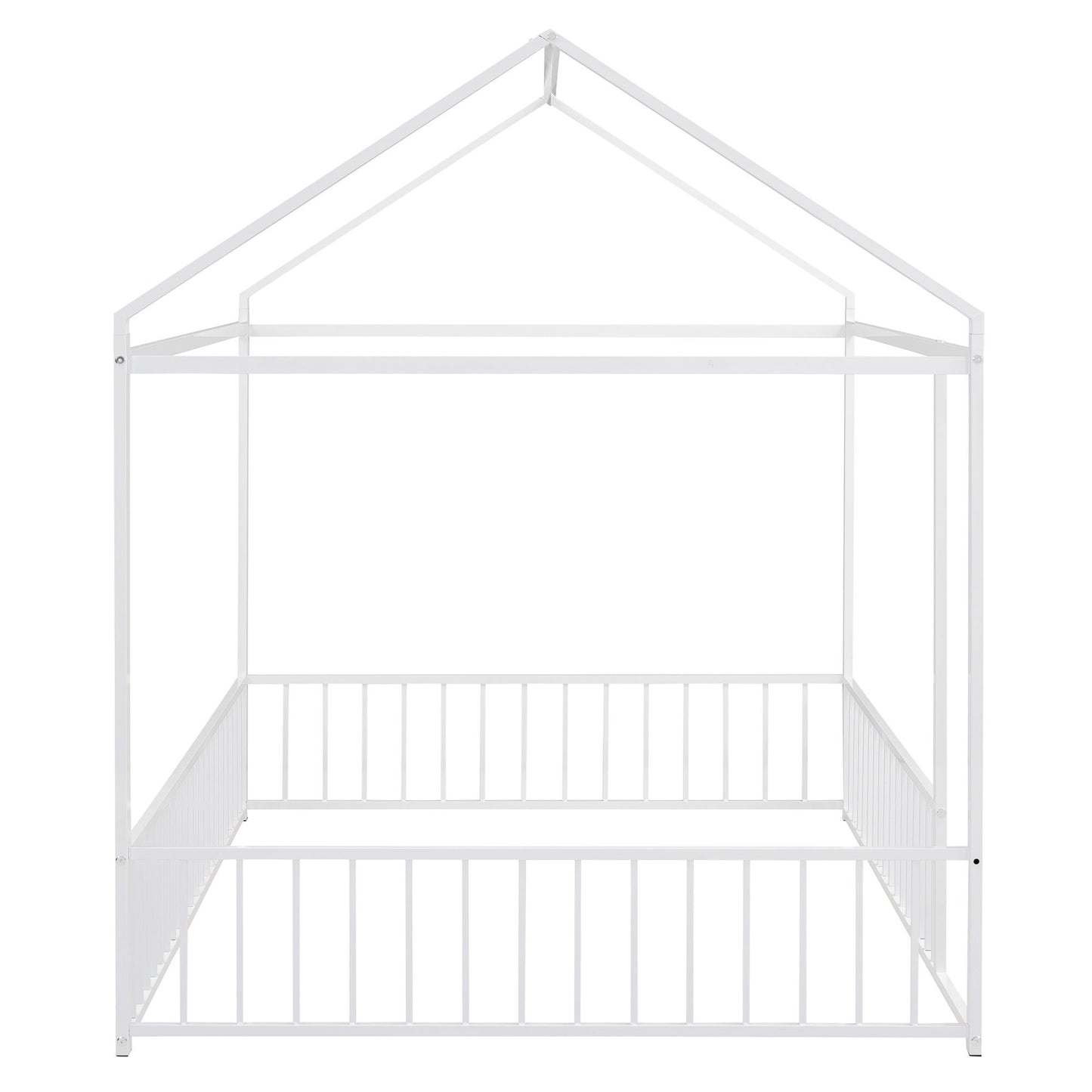 Metal Bed House Bed Frame With Fence - The Sleep Loft - Online Mattress Showroom NYC