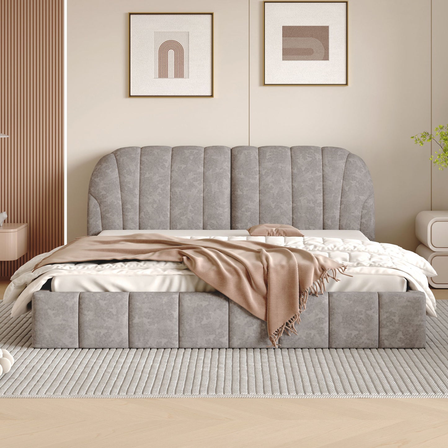 Elegant Design Upholstered Platform Bed - The Sleep Loft - Online Mattress Showroom NYC