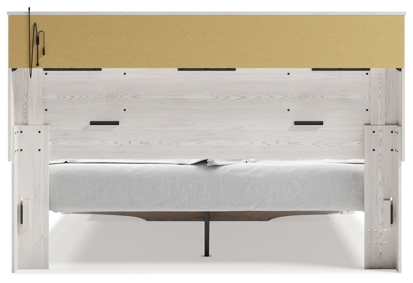 Altyra - King Upholstered Bookcase Bed With Storage - White - The Sleep Loft - Online Mattress Showroom NYC