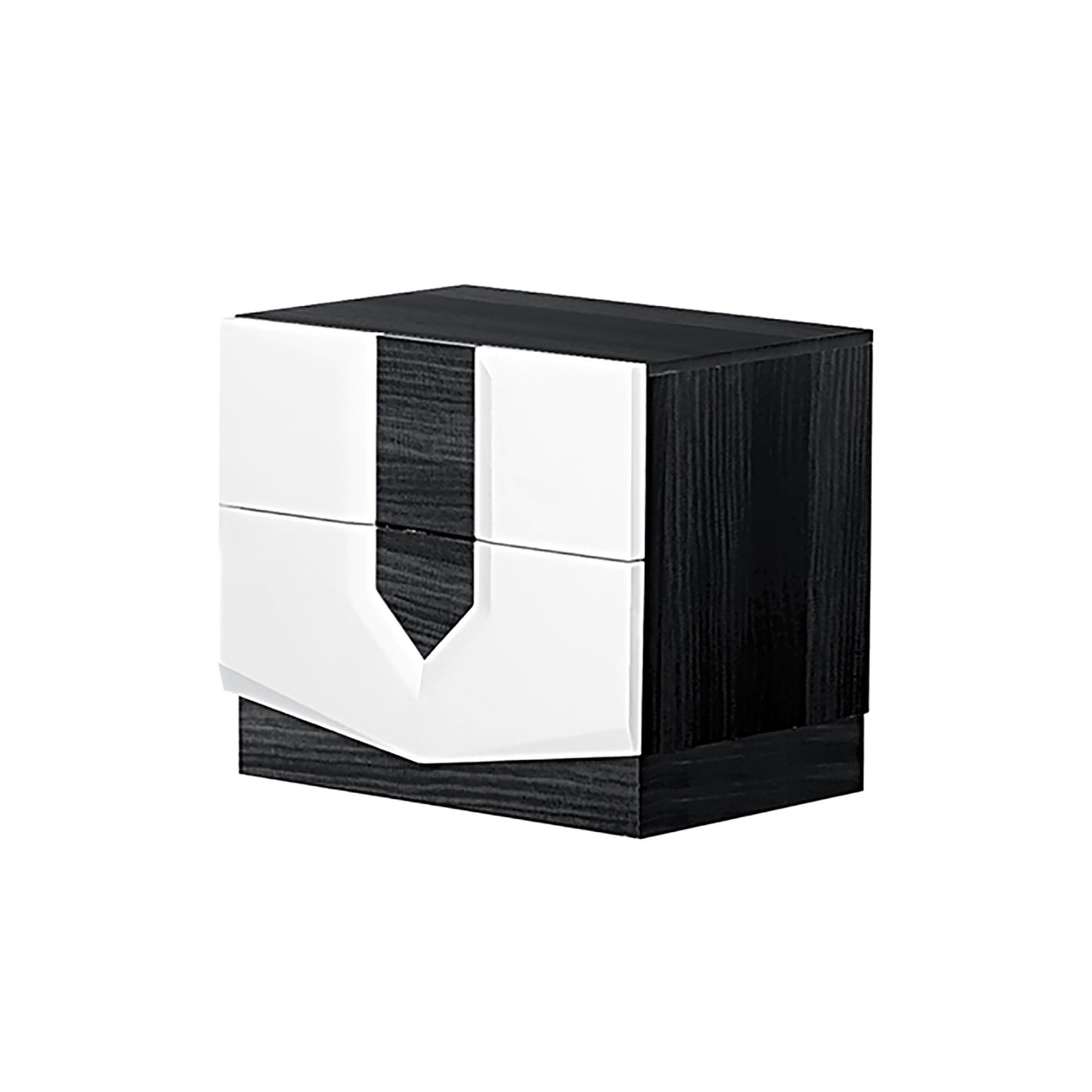 Vios - Zebra High Gloss Nightstand - White - The Sleep Loft - Online Mattress Showroom NYC