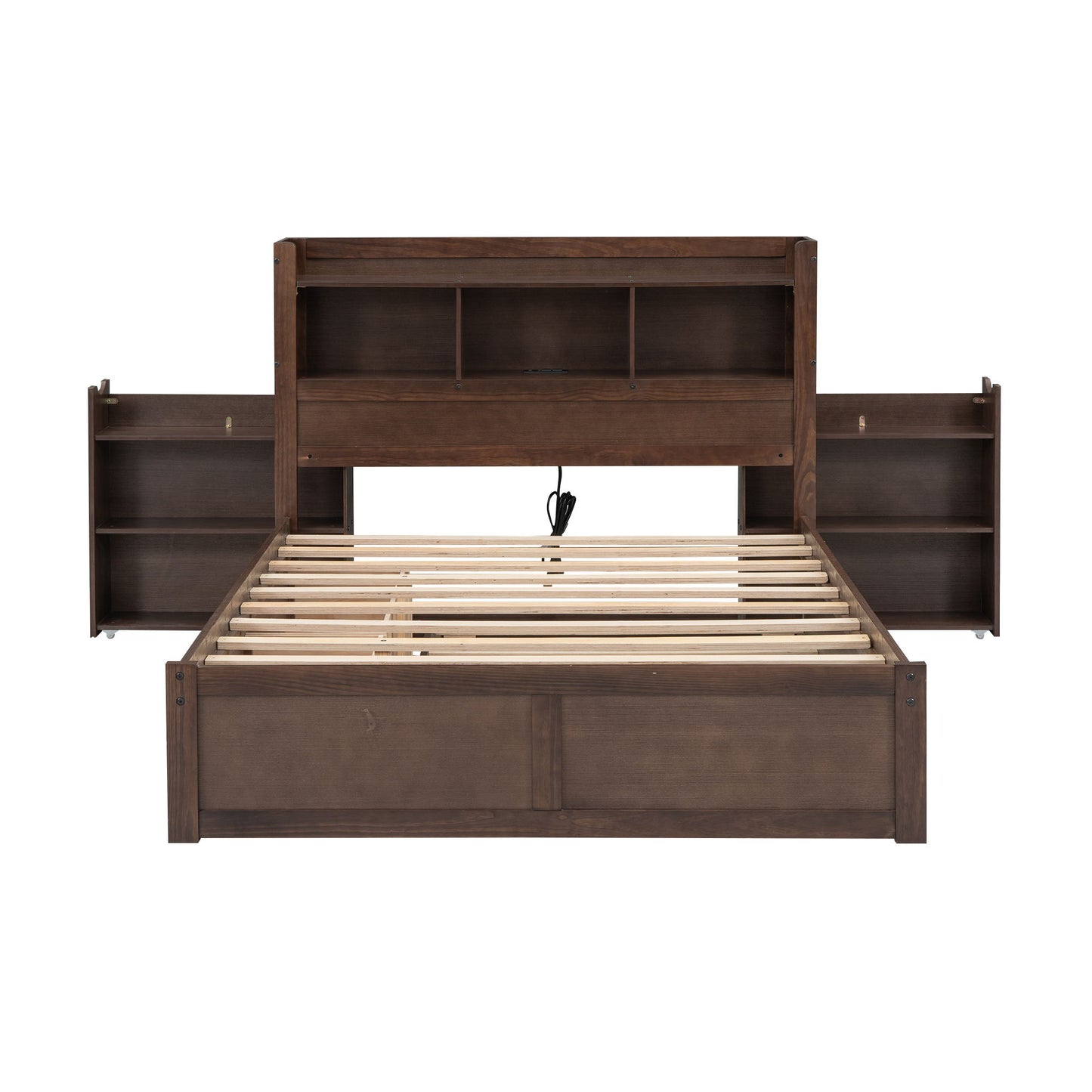 Storage Platform Bed With Pull Out Shelves, Trundle, And 2 Drawers - The Sleep Loft - Online Mattress Showroom NYC