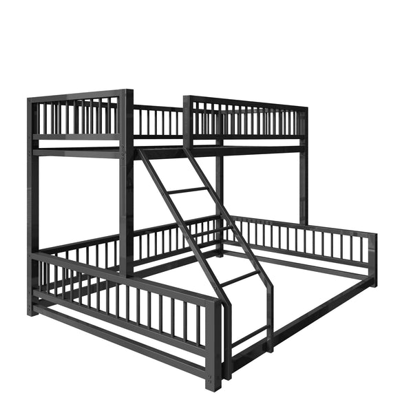 Bunk Bed Frame With Ladder And Safety Guardrails Bunk Bed Frame With Ladder And Safety Guardrails