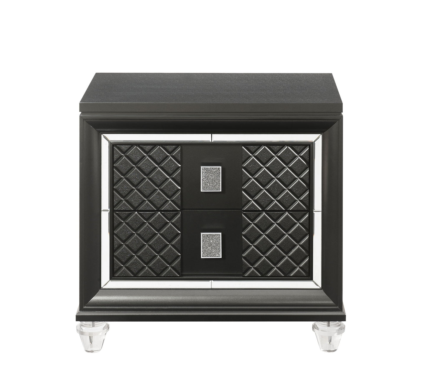 Sawyer - Metallic Nightstand - Gray - The Sleep Loft - Online Mattress Showroom NYC