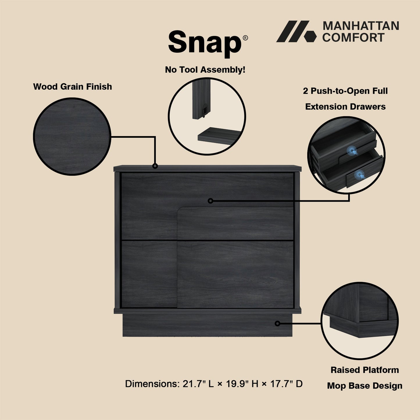 Horizon - Nightstand - The Sleep Loft - Online Mattress Showroom NYC