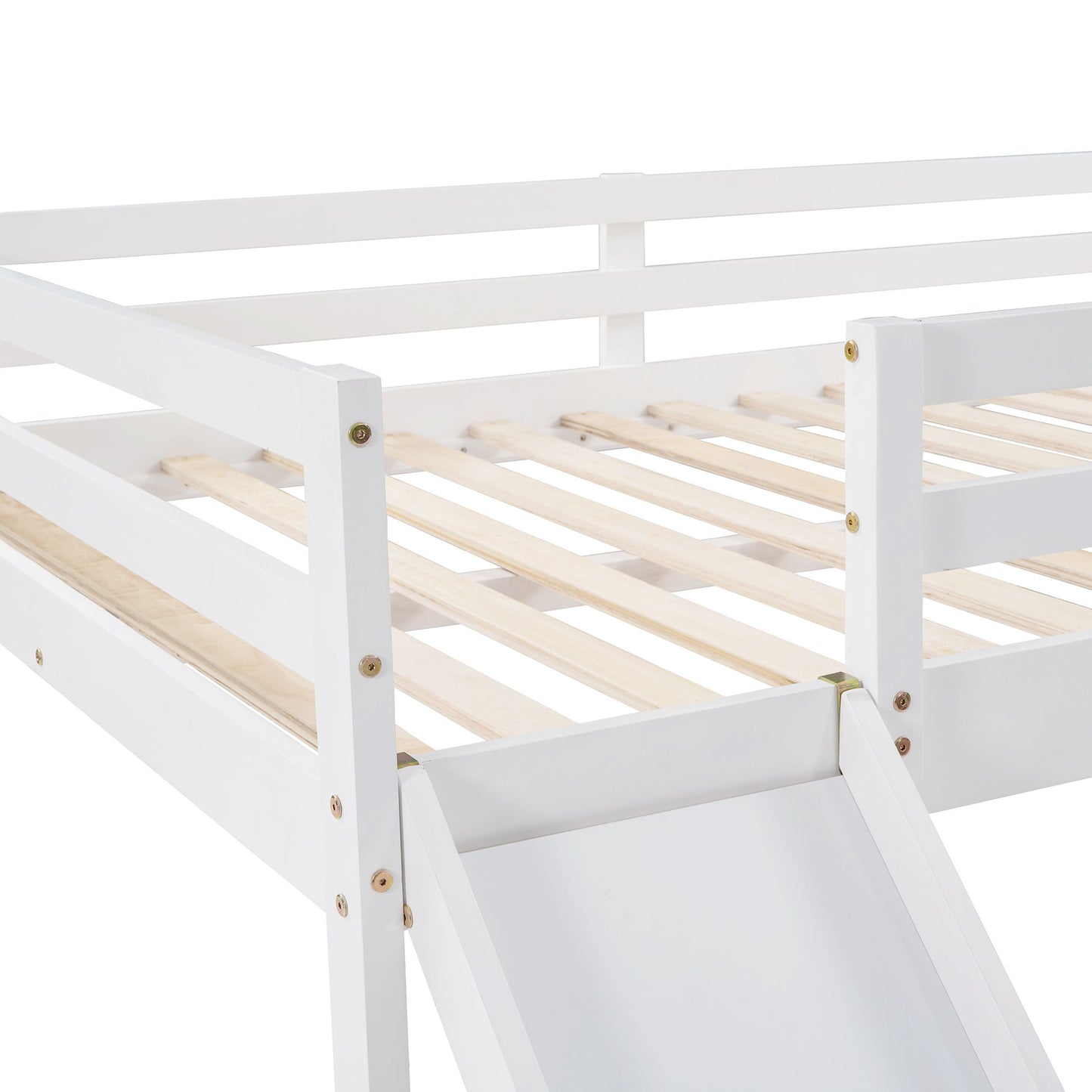 Full Loft Bed With Slide, Multifunctional Design - White - The Sleep Loft - Online Mattress Showroom NYC