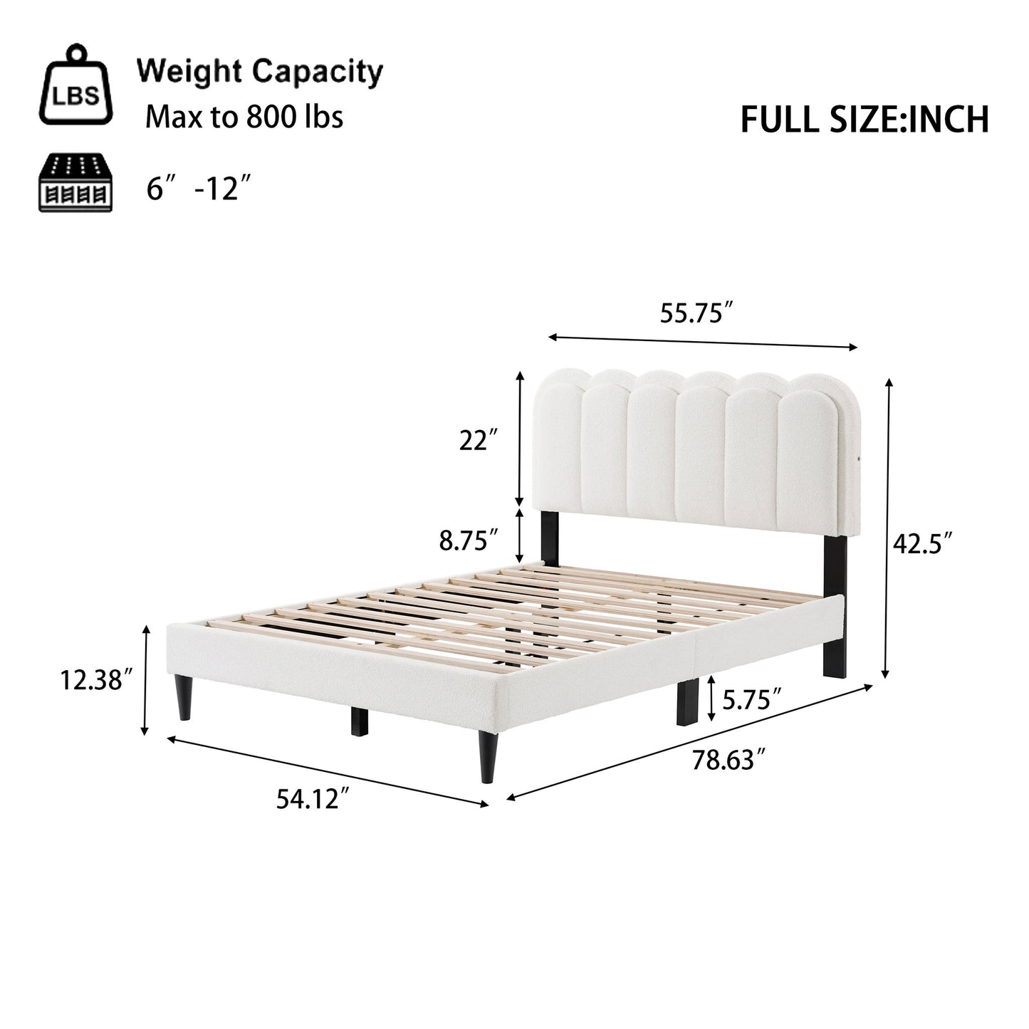 Lambswool Petal Headboard Bed Frame - The Sleep Loft - Online Mattress Showroom NYC