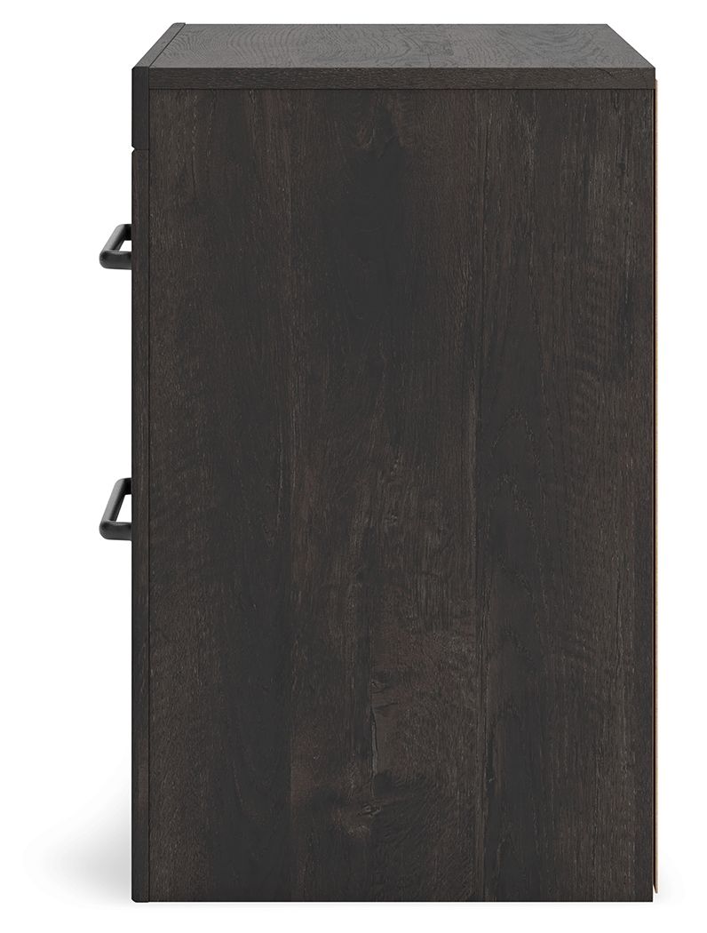 Hollivern - Two Drawer Night Stand - Dark Gray - The Sleep Loft - Online Mattress Showroom NYC