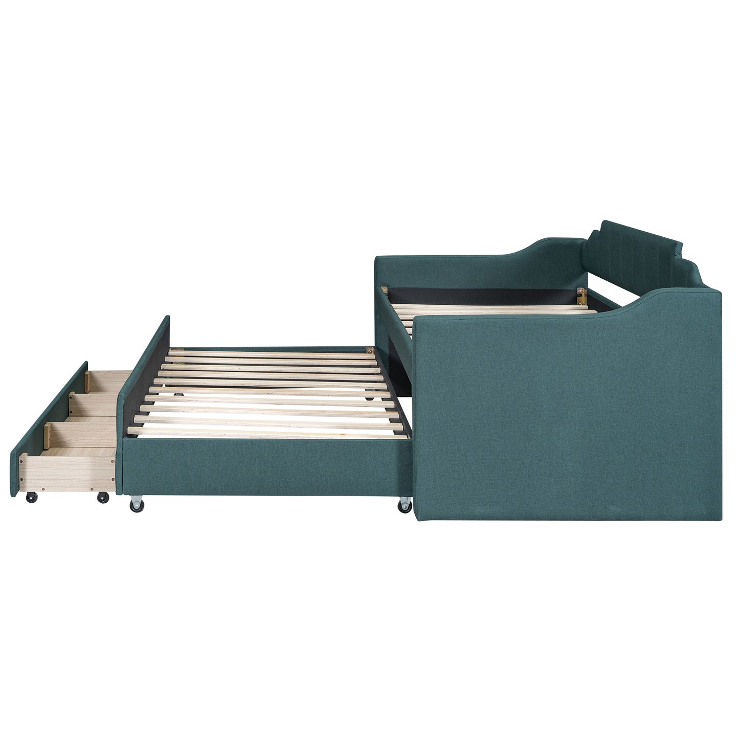 Upholstered Simple Design Daybed With Trundle And 3 Drawers - The Sleep Loft - Online Mattress Showroom NYC