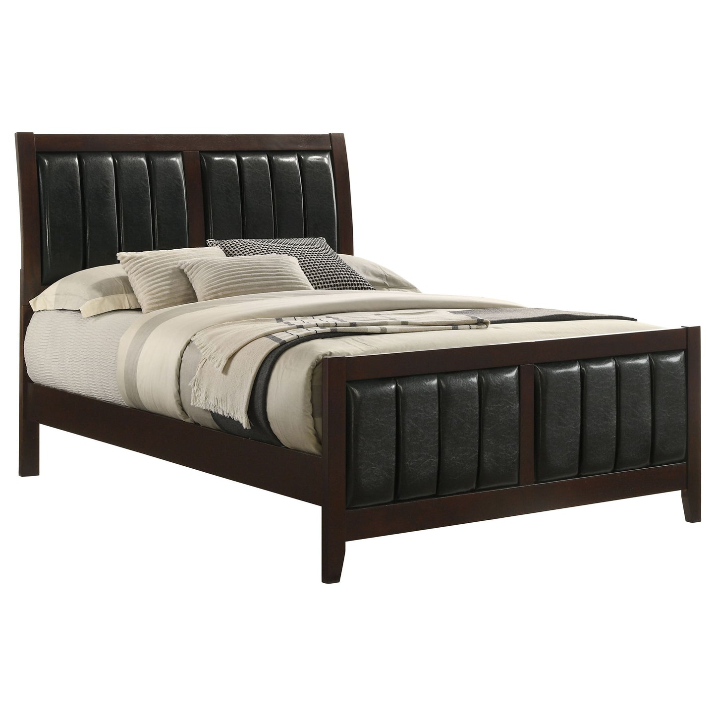 Full Panel Bed With Tufted Headboard Frame - Brown - The Sleep Loft - Online Mattress Showroom NYC