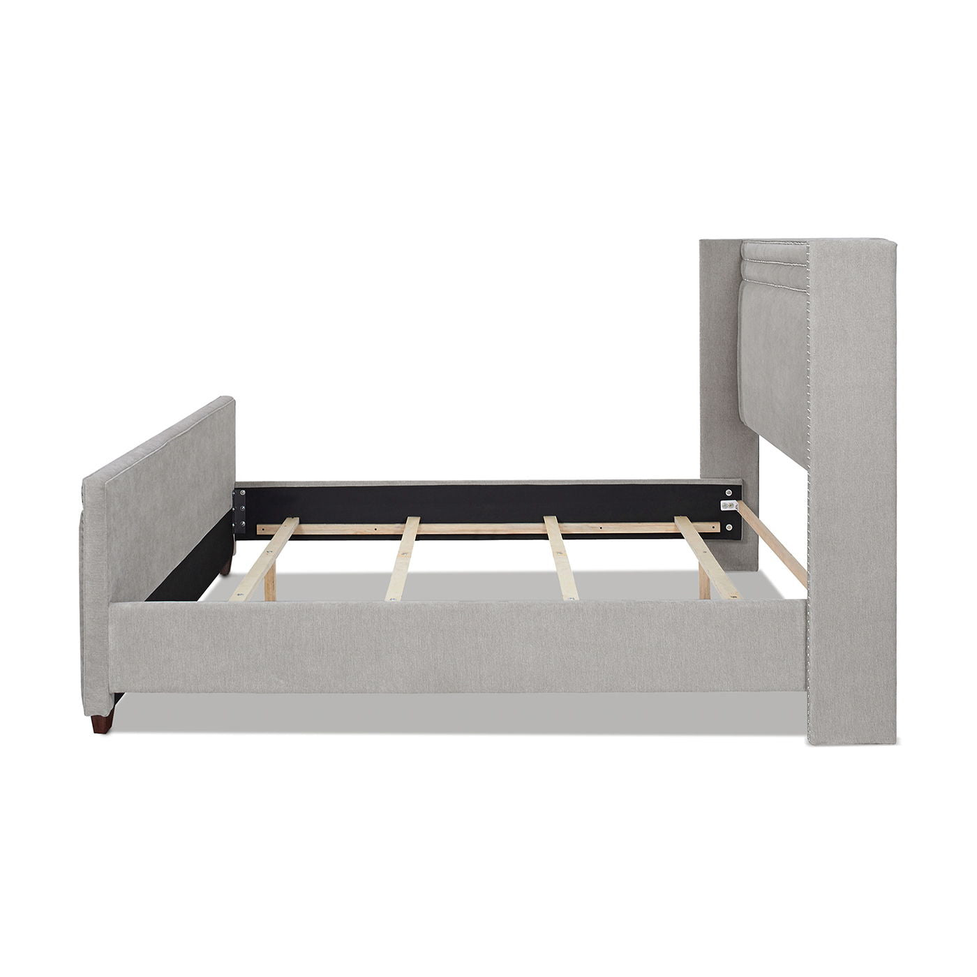 Elle - Wingback Upholstered King Bed - Silver Gray - The Sleep Loft - Online Mattress Showroom NYC
