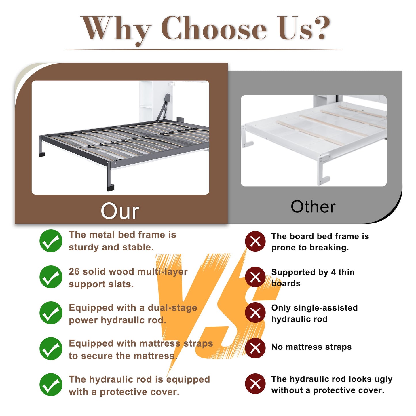Queen Murphy Bed, Foldable Wall Bed, Space Saving Design For Bedrooms - White - The Sleep Loft - Online Mattress Showroom NYC