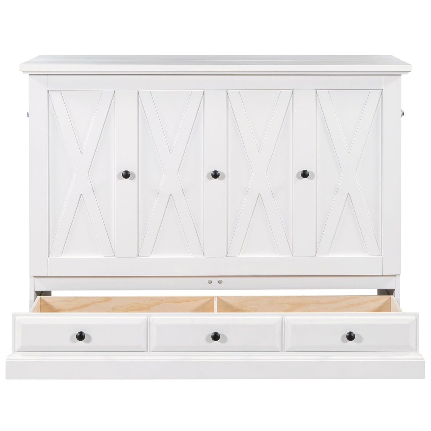 Solid Pine Murphy Bed Chest Cube Cabinet Bed With Charging Station And Large Storage Drawer For Home Office Or Small Room - The Sleep Loft - Online Mattress Showroom NYC