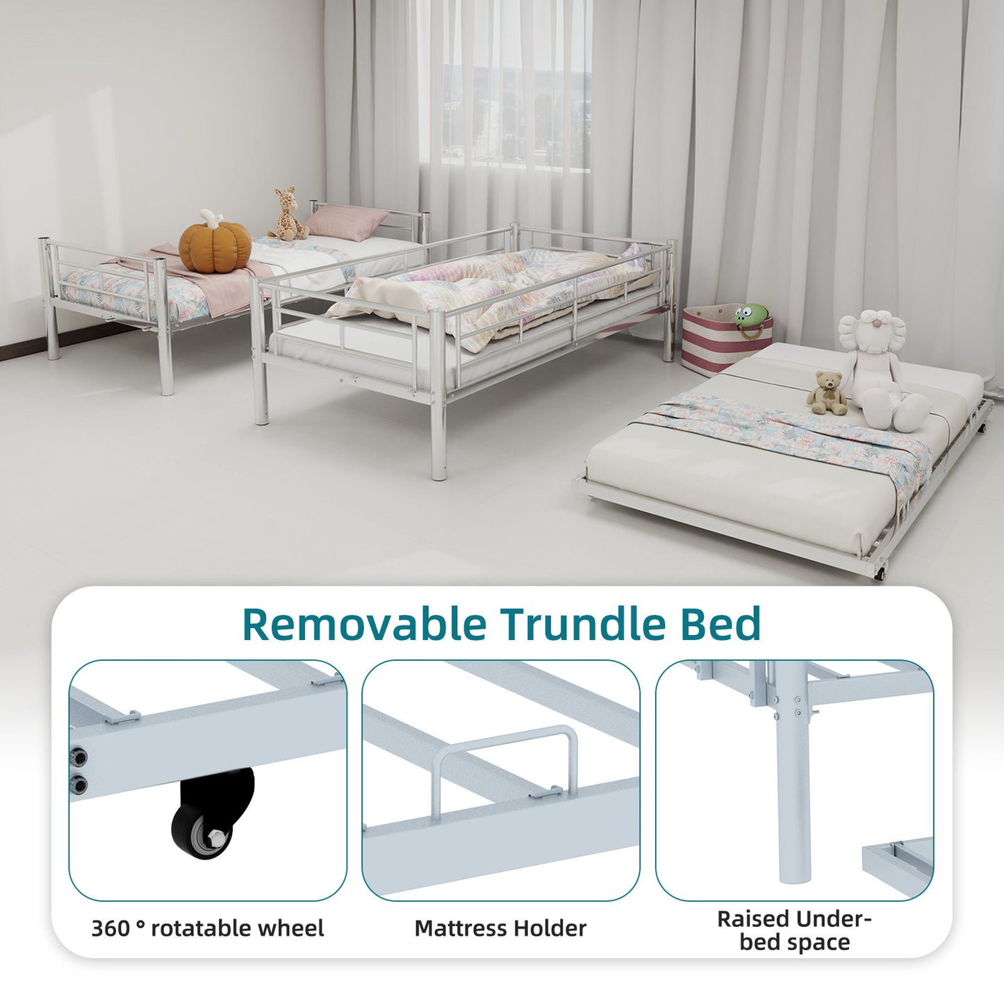 Bunk Bed For Kids, Convertible Frame With Ladders & Guardrail - The Sleep Loft - Online Mattress Showroom NYC