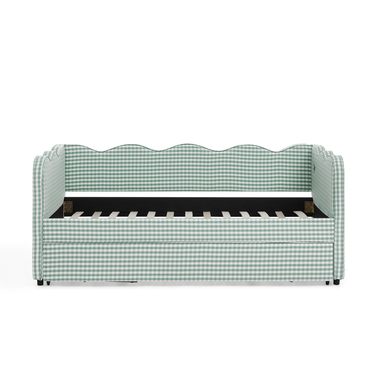 Gingham Daybed With USB Charging Port, Wave Shaped Design - The Sleep Loft - Online Mattress Showroom NYC
